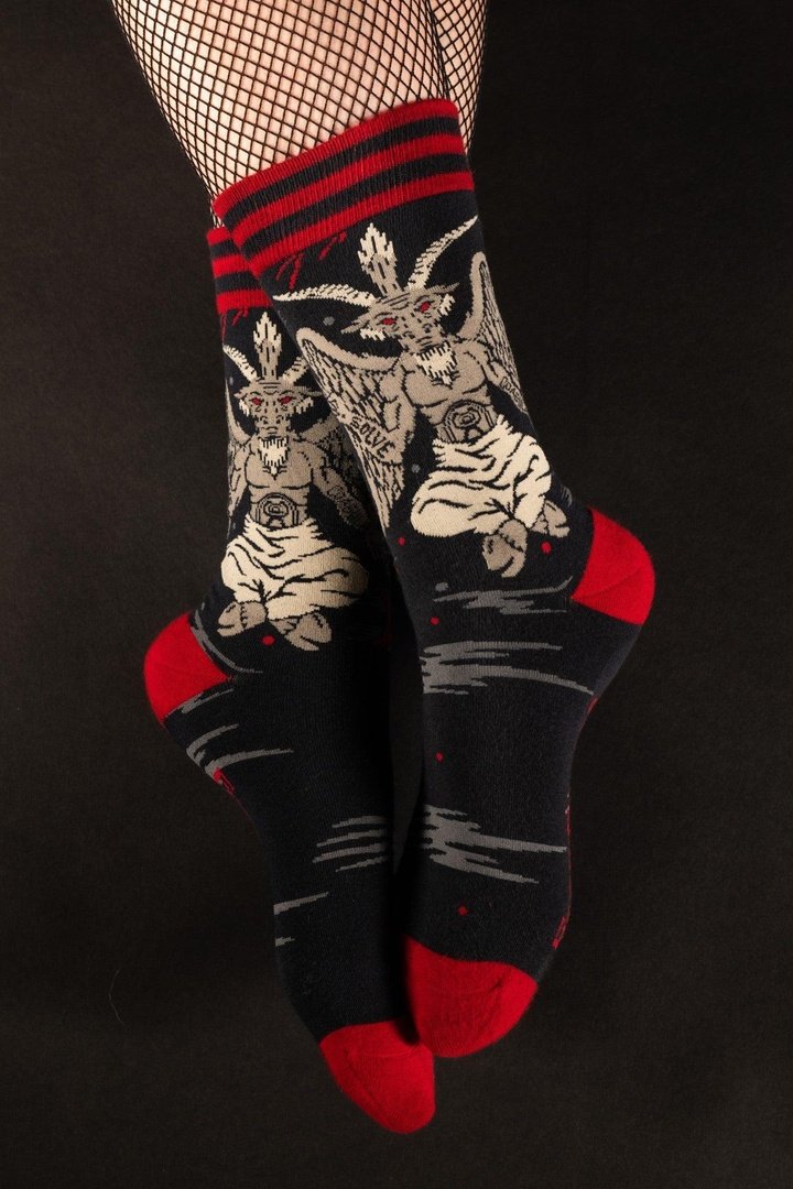Evil AF Baphomet Crew Socks