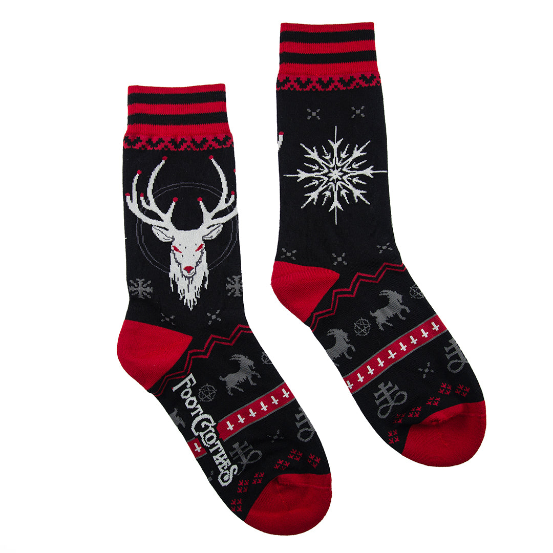 Beelzebuck Ugly Xmas Sweater Crew Socks