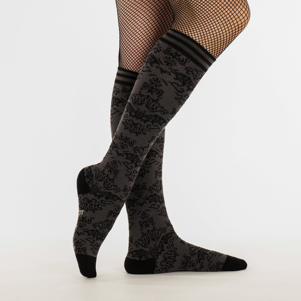 Grey & Black Knee High Sock Pack | 2 Designs