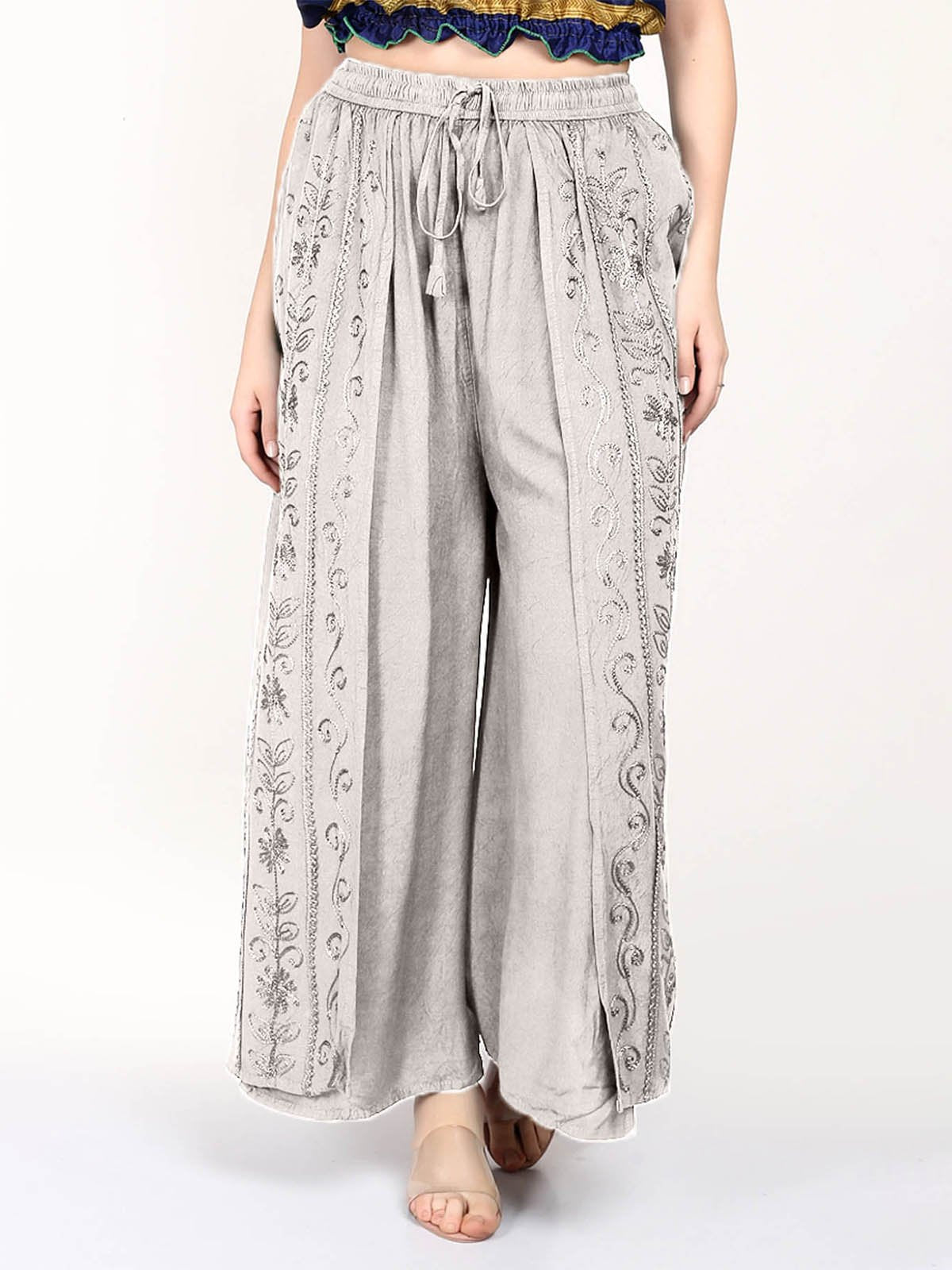 Stonewash Front Slit Pants