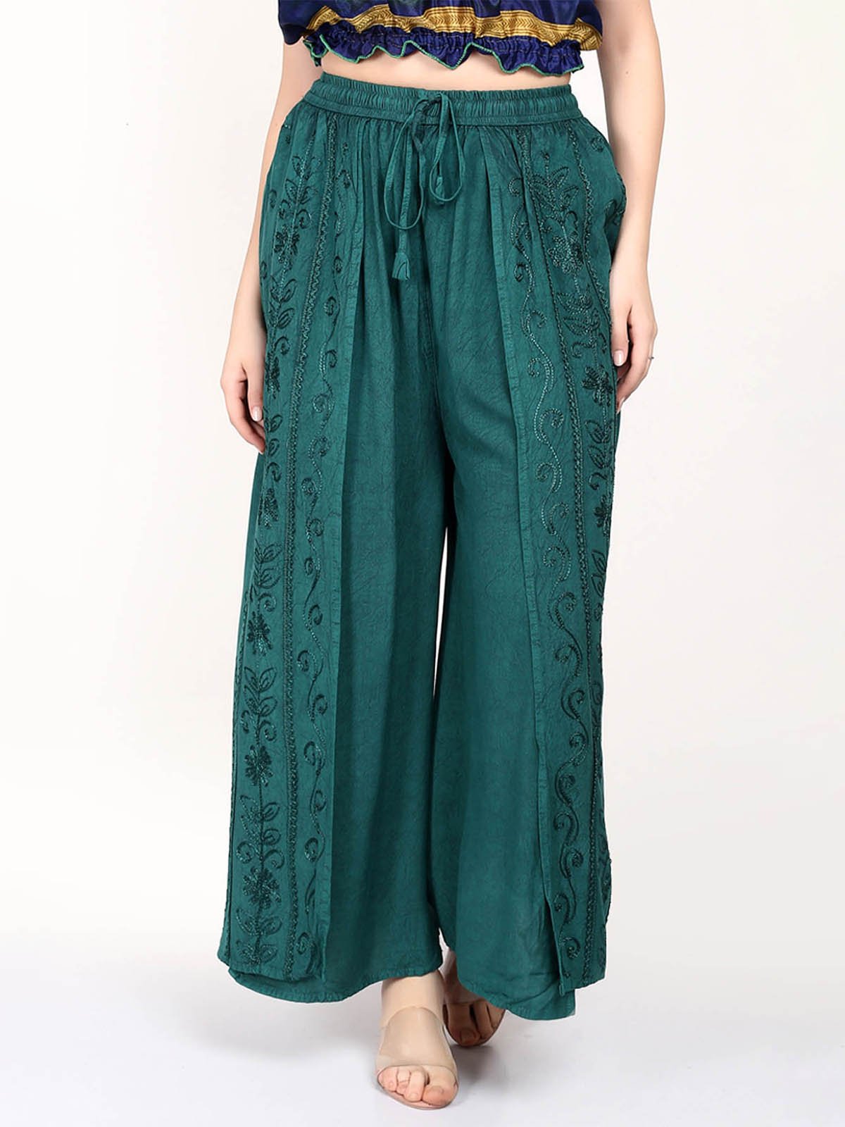 Stonewash Front Slit Pants