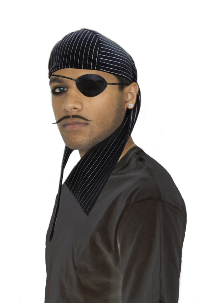 Pirate Pin Stripe Black Bandana