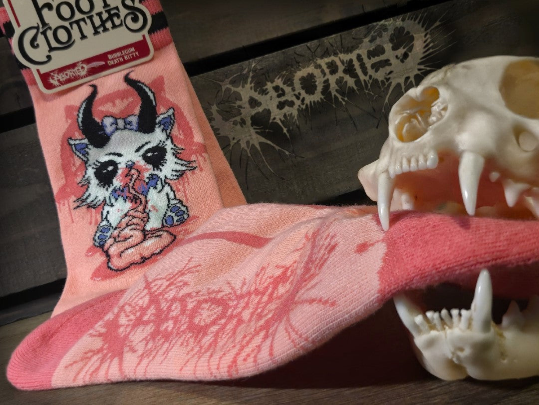 FootClothes x Aborted Bubblegum Death Kitty Crew Socks