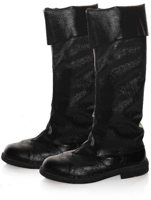 Black Faux Leather Boot Top Covers