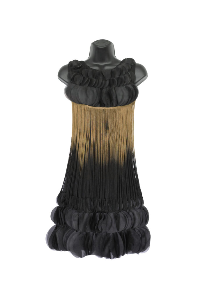 Ruffled Gold and Black Flapper Dress