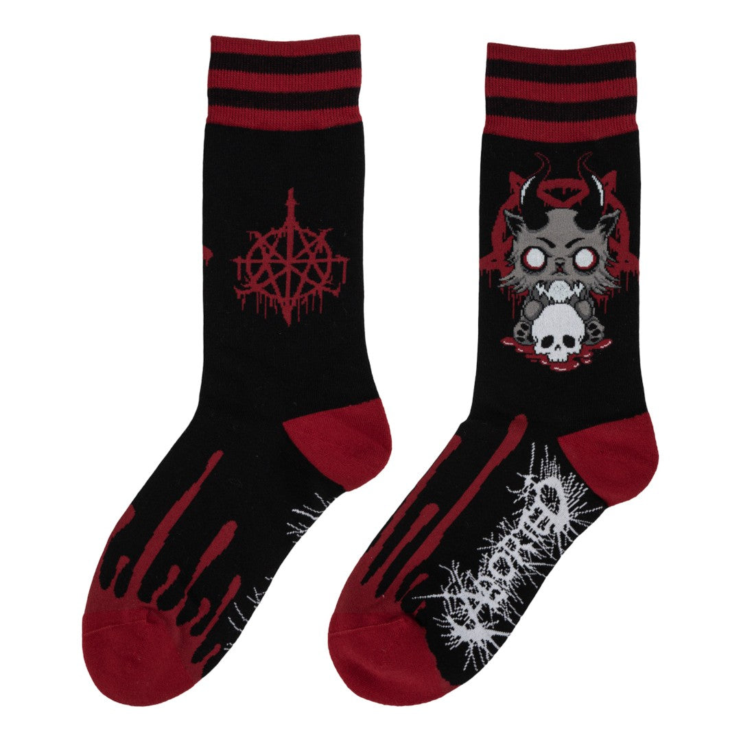FootClothes x Aborted Death Kitty Crew Socks