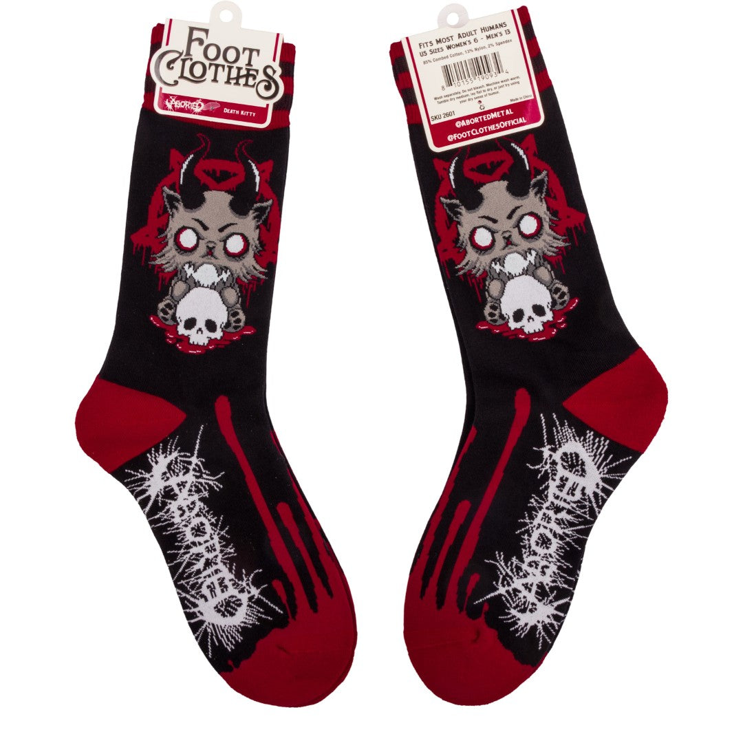 FootClothes x Aborted Death Kitty Crew Socks