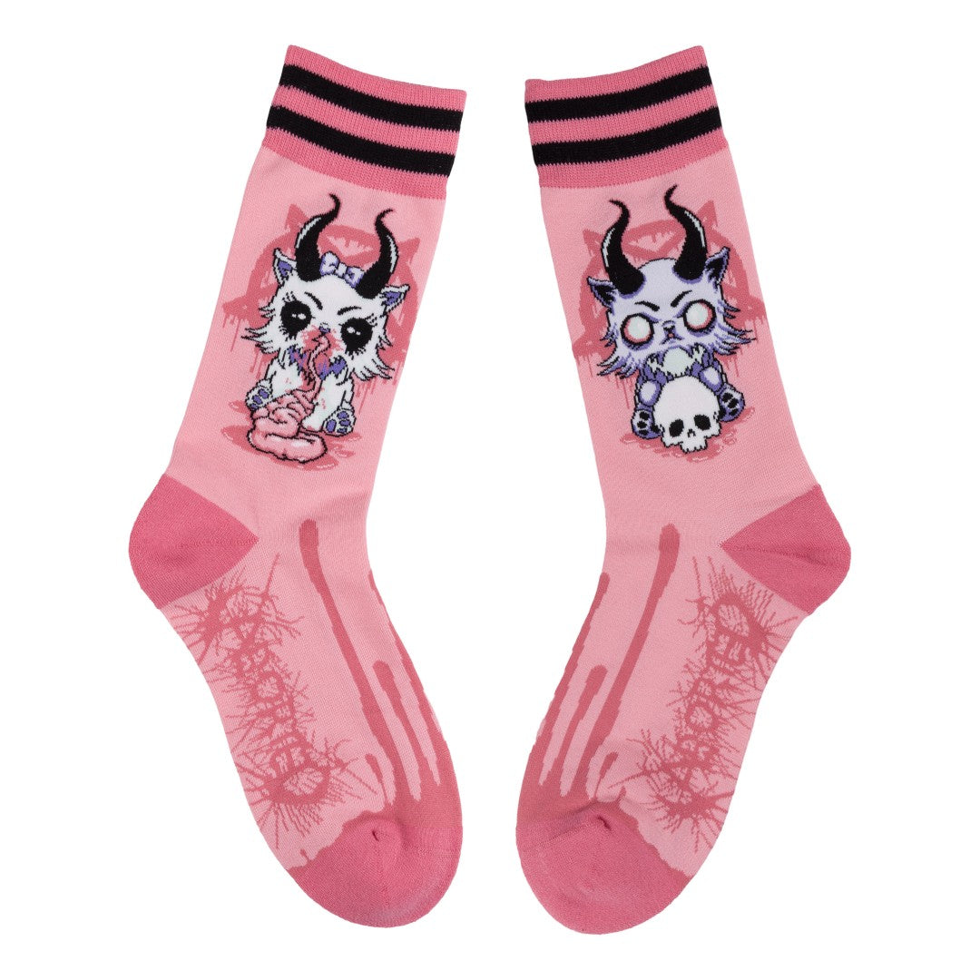 FootClothes x Aborted Bubblegum Death Kitty Crew Socks