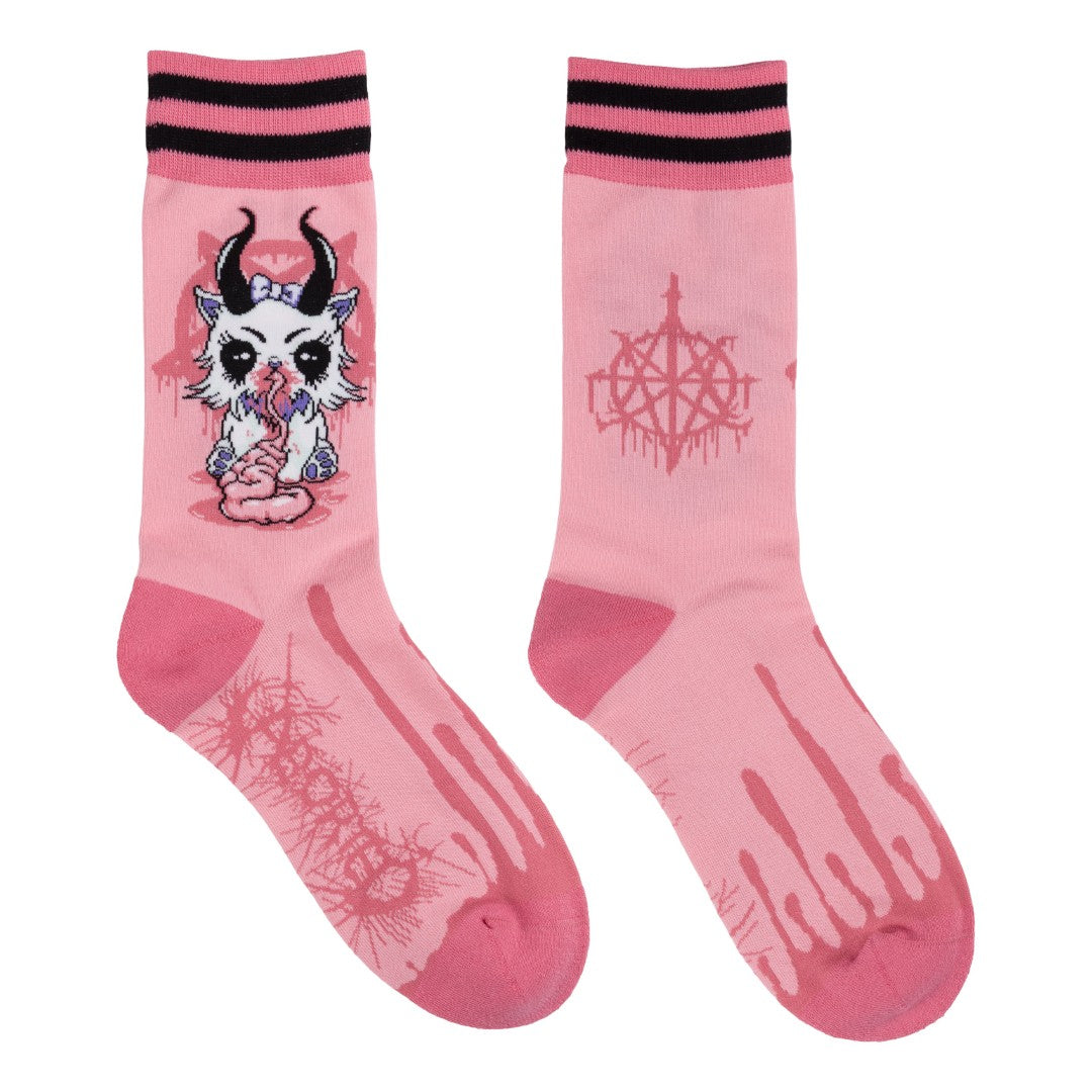 FootClothes x Aborted Bubblegum Death Kitty Crew Socks