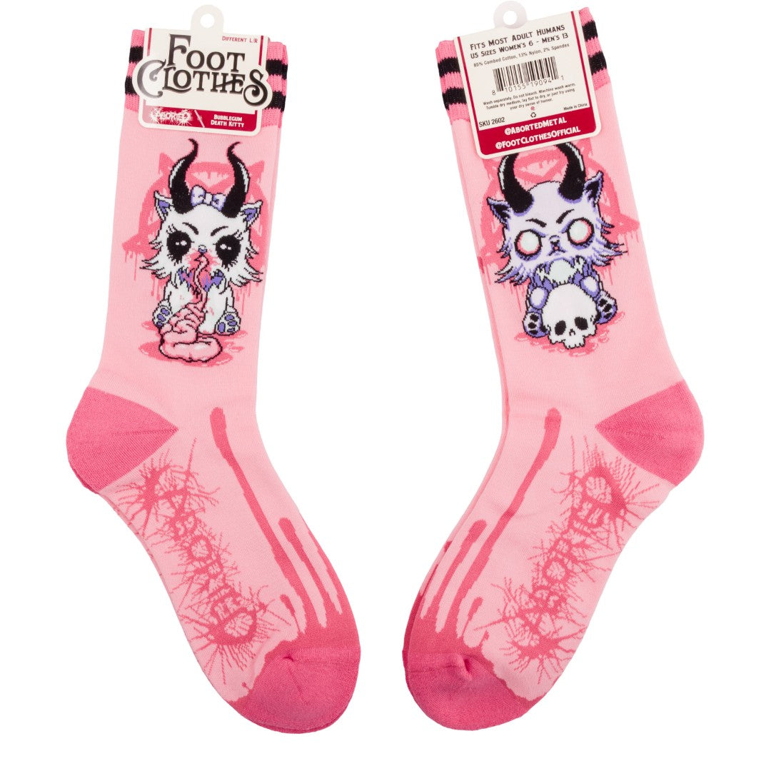 FootClothes x Aborted Bubblegum Death Kitty Crew Socks