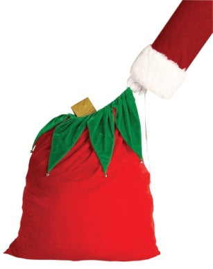 Velvet Santa Bag with Bells