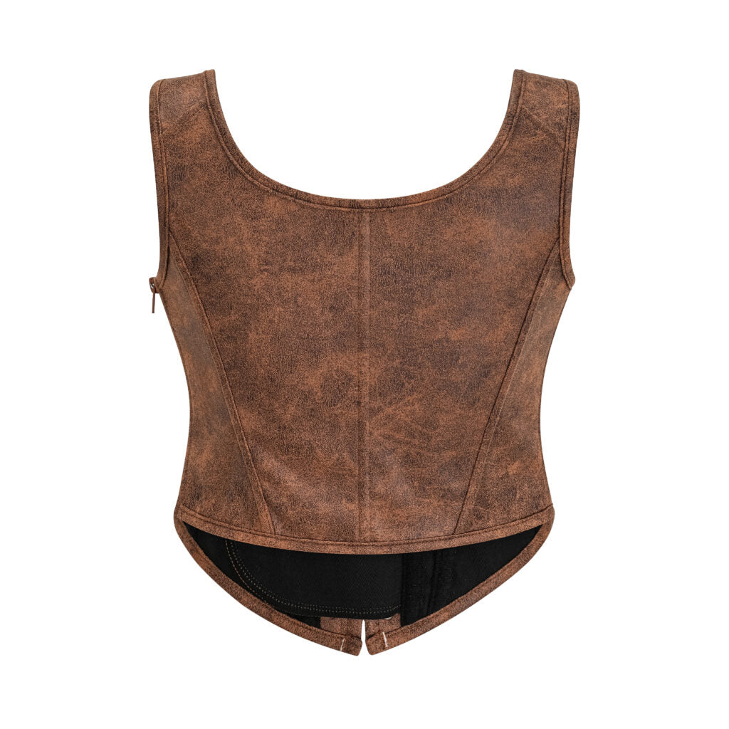 Pleather Front Laced Corset