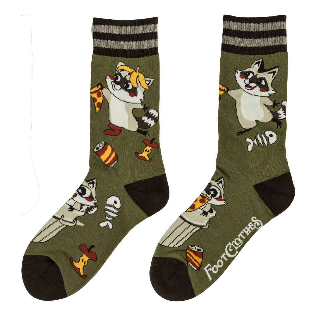 Trash Panda Pizza Party Crew Socks