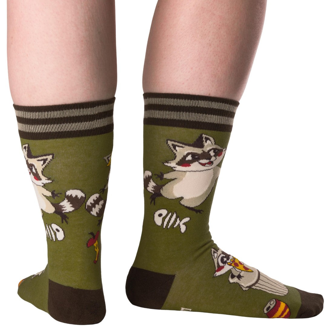 Trash Panda Pizza Party Crew Socks