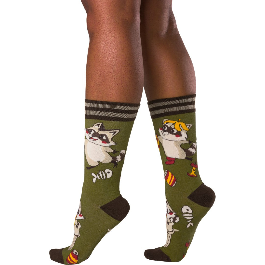 Trash Panda Pizza Party Crew Socks