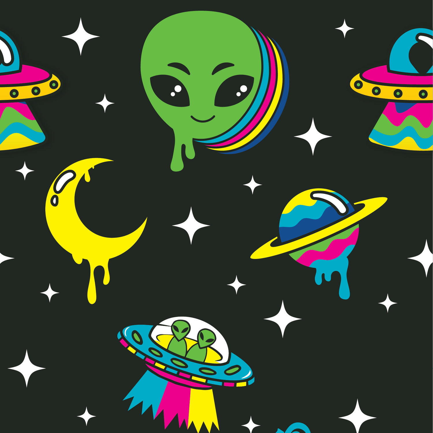 Spaced Out Alien Crew Socks