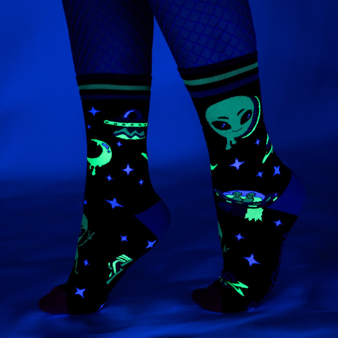 Spaced Out Alien Crew Socks