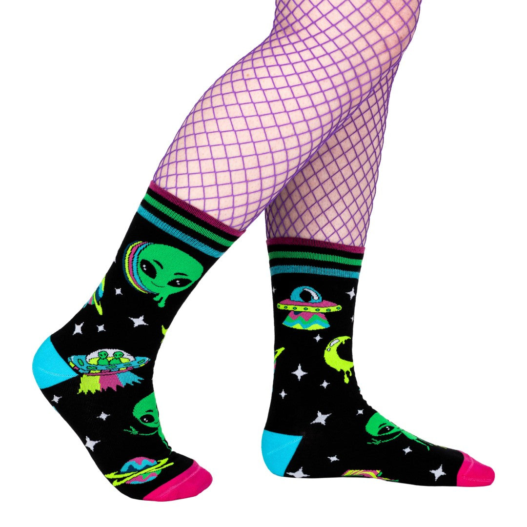 Spaced Out Alien Crew Socks