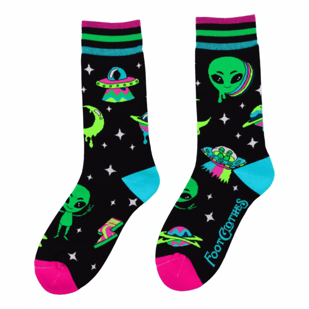 Spaced Out Alien Crew Socks