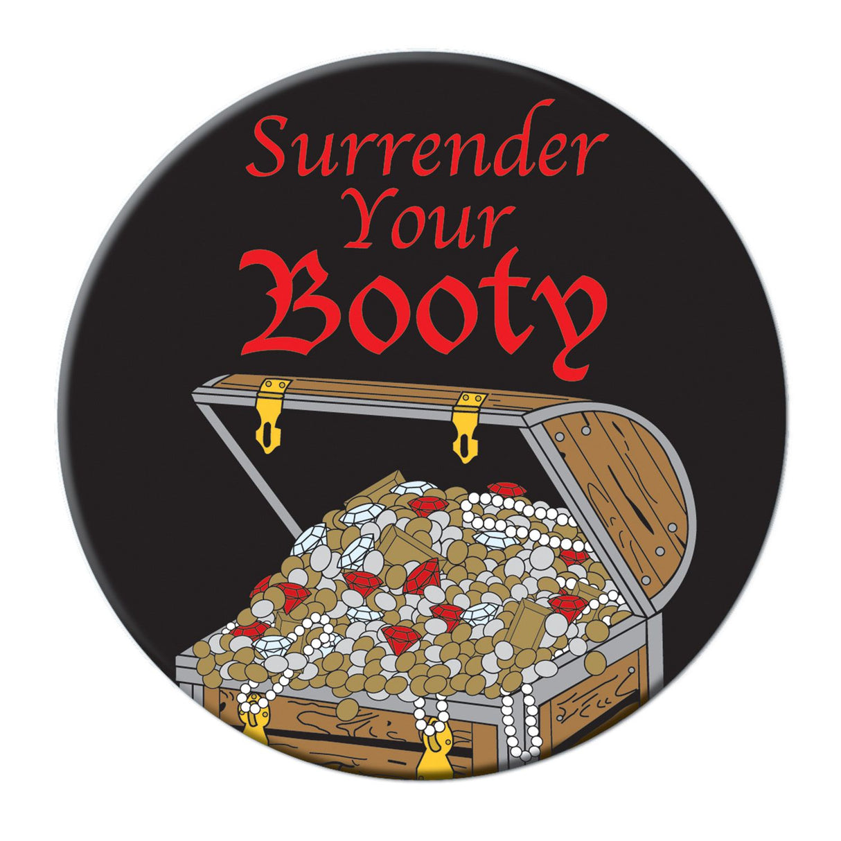 Surrender Your Booty Pirate Button