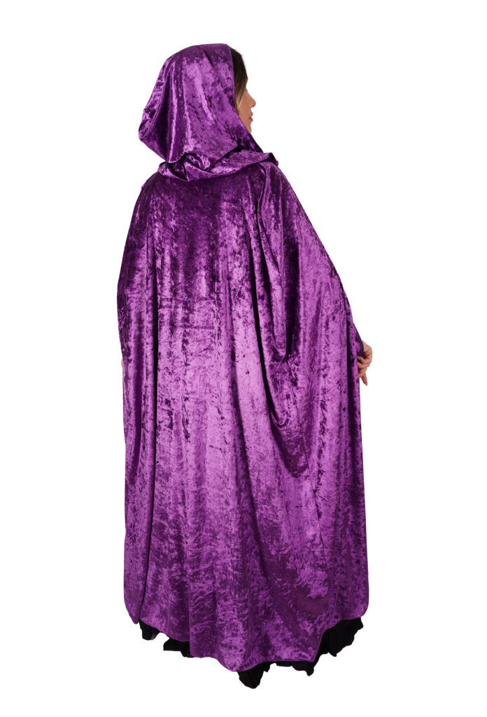 Purple Velvet Hooded Cape
