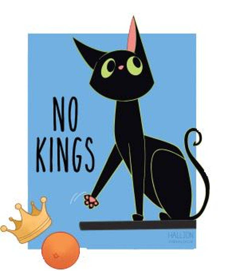 Political Decal - Black Cat No Kings Sticker