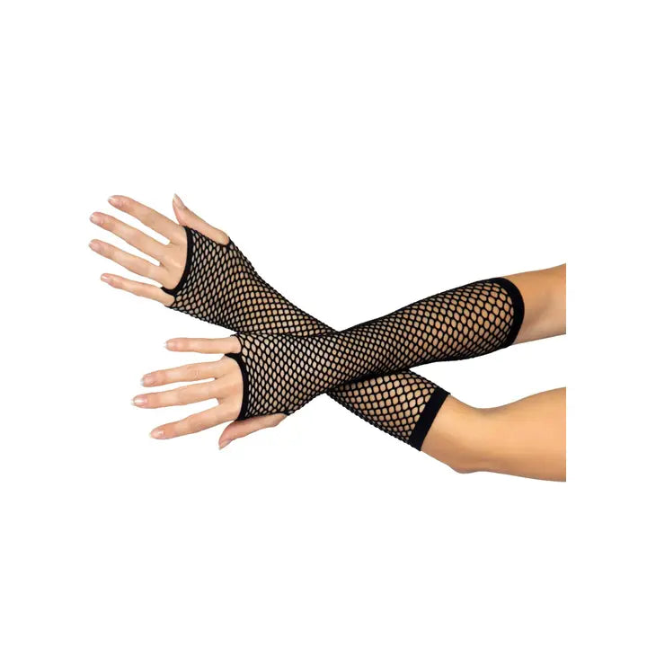 Triangle Net Fingerless Arm Warmer Gloves