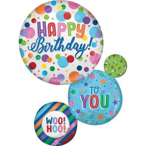 Satin Happy Birthday Balloon Orbs