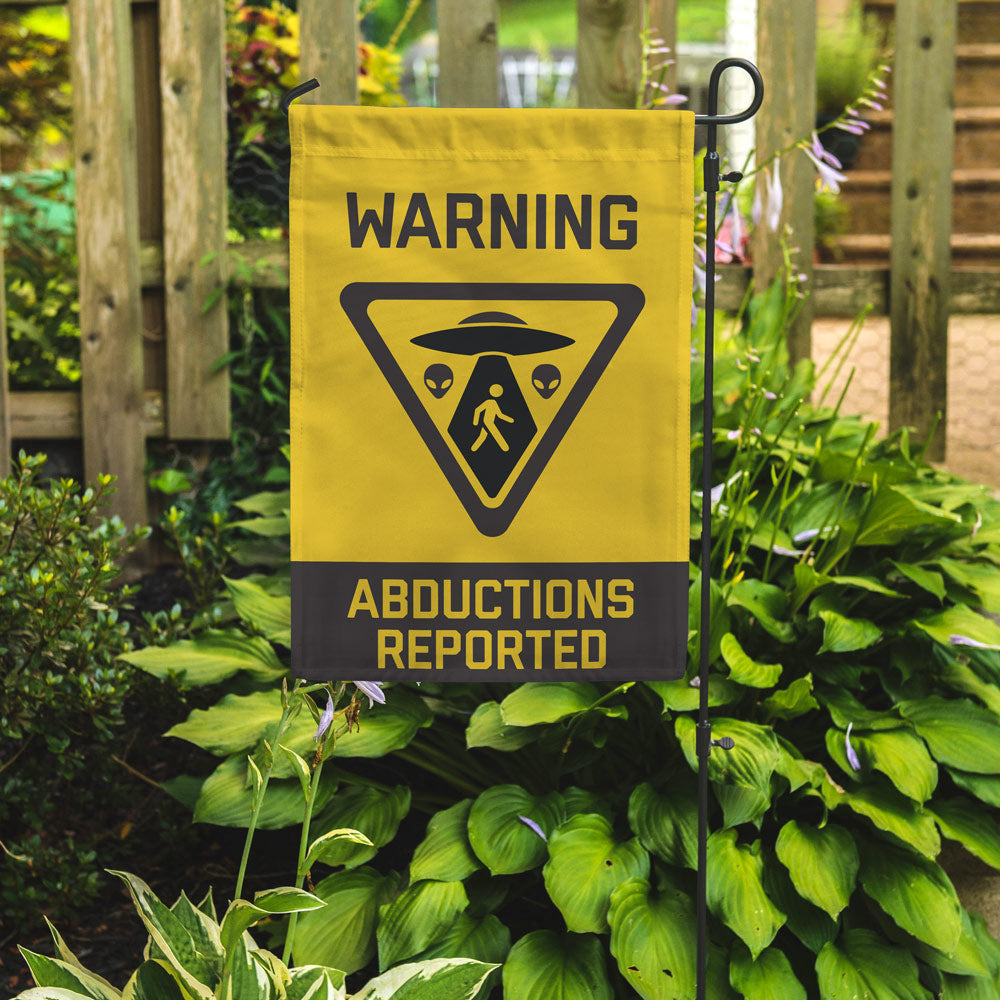 Alien Abduction Warning Garden Flag