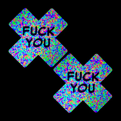 F*ck You Sprankles 3D Neon Blacklight X Factor Pasties