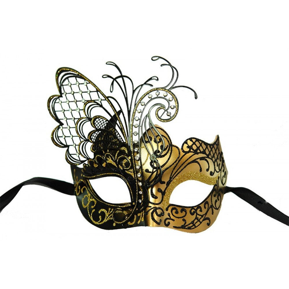 Black and Gold Metallic Venetian Mask