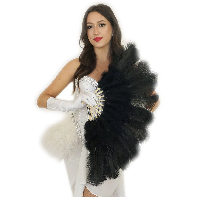 Deluxe Feather Fan Ostrich Black