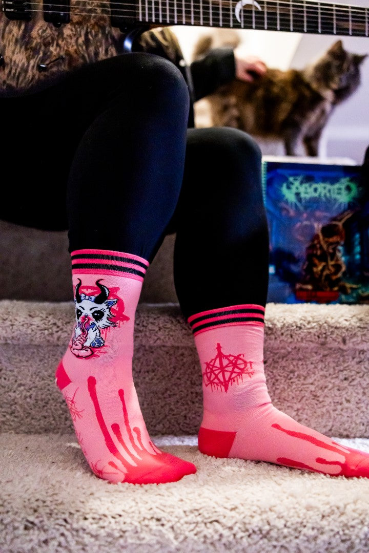 FootClothes x Aborted Bubblegum Death Kitty Crew Socks