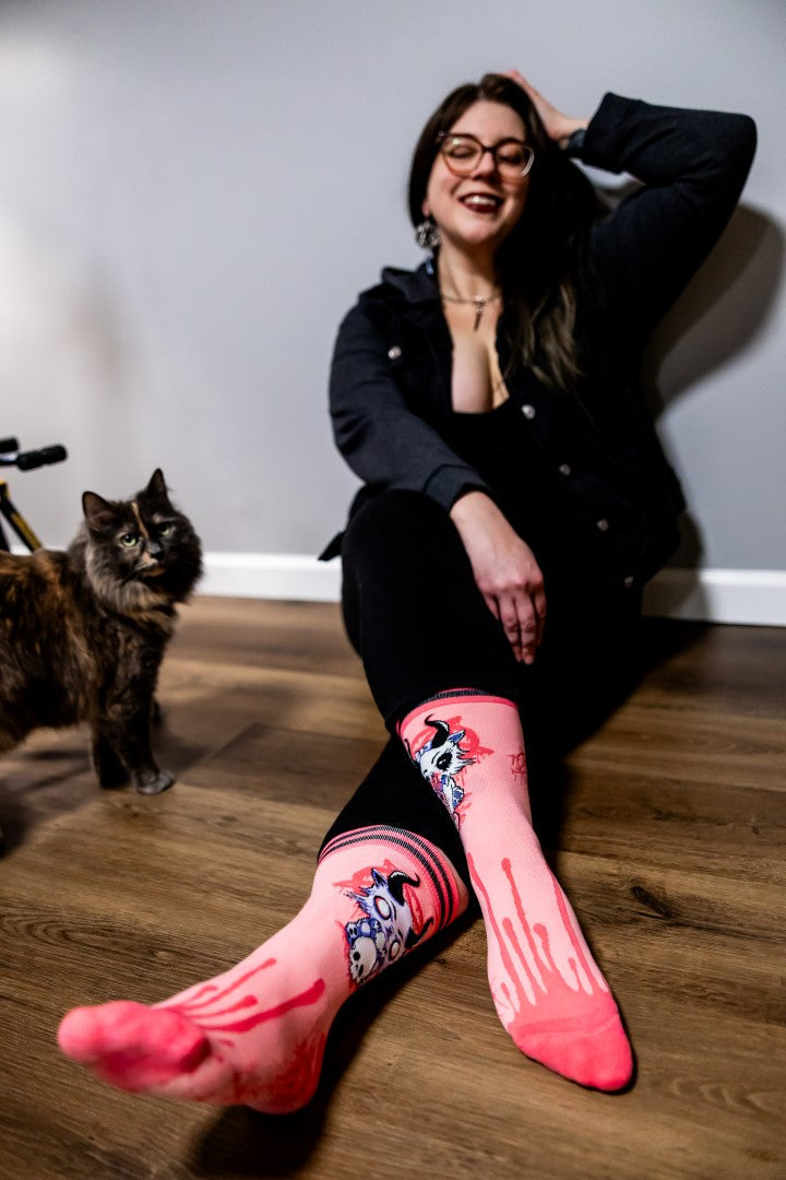 FootClothes x Aborted Bubblegum Death Kitty Crew Socks