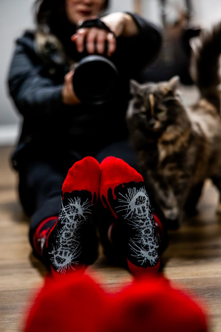 FootClothes x Aborted Death Kitty Crew Socks