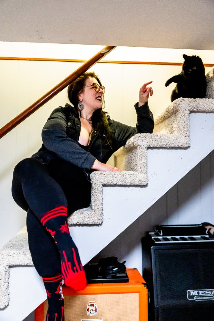 FootClothes x Aborted Death Kitty Crew Socks