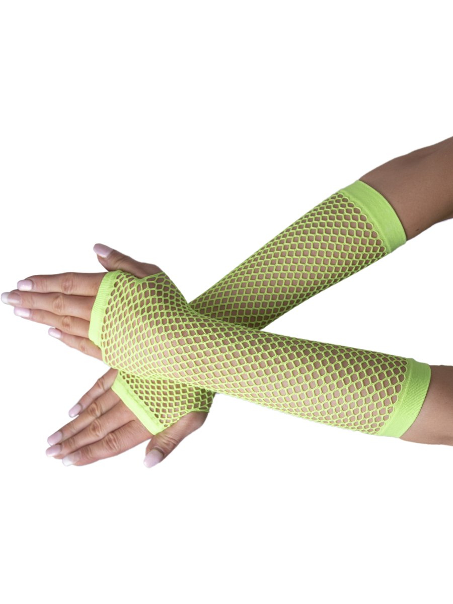 Long Fingerless Fishnet Gloves