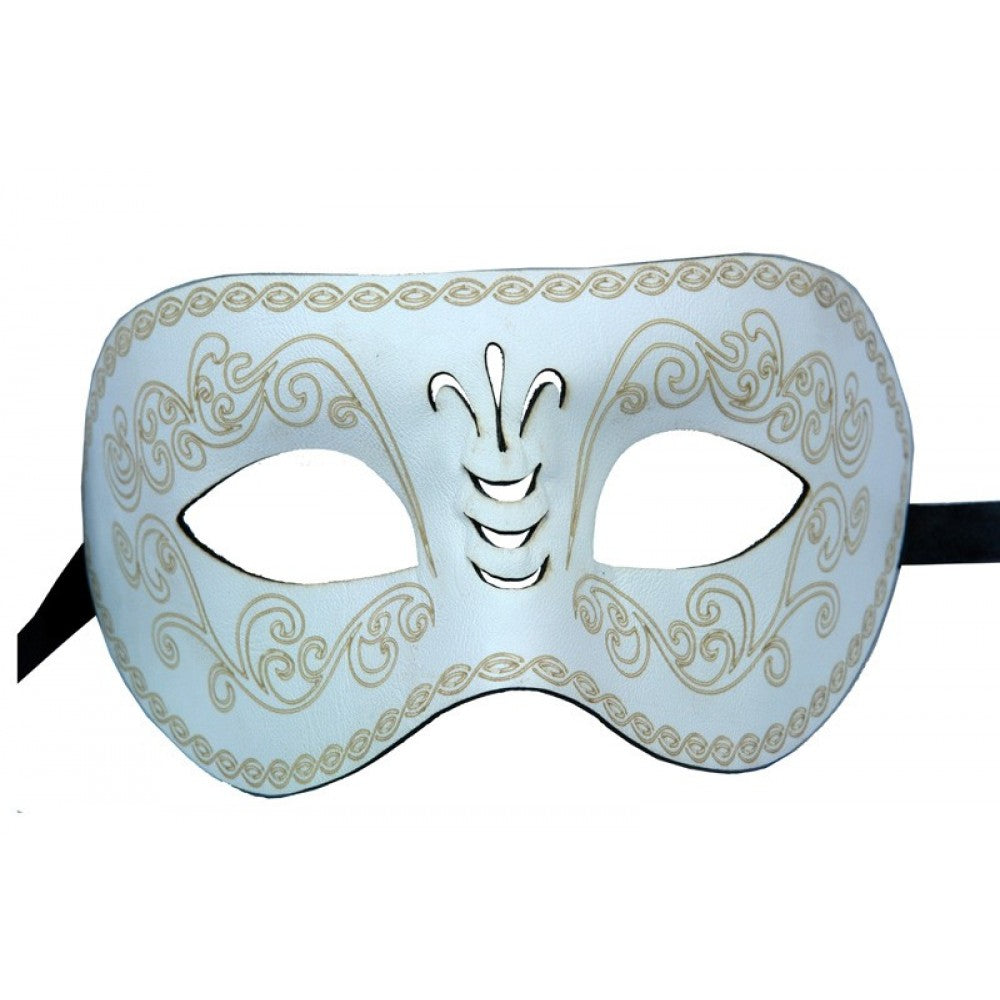 White Faux Leather Mask
