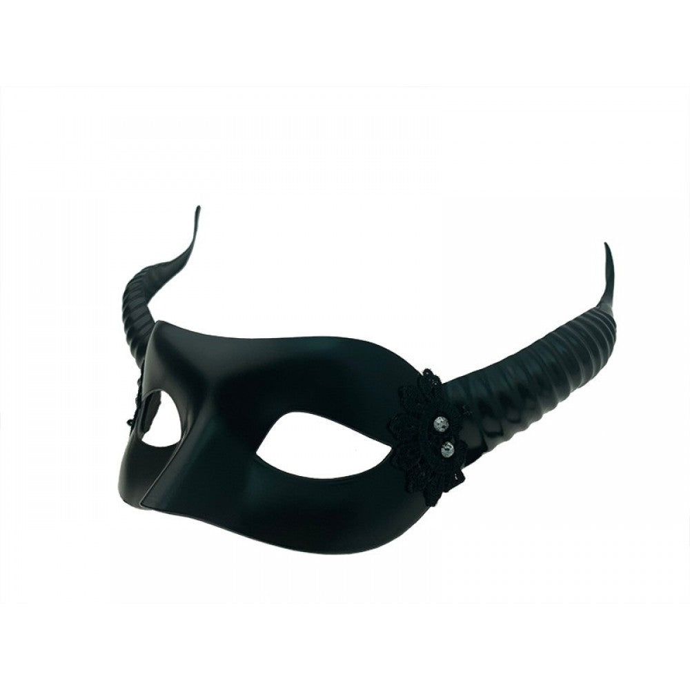 Black Horned Half Mask