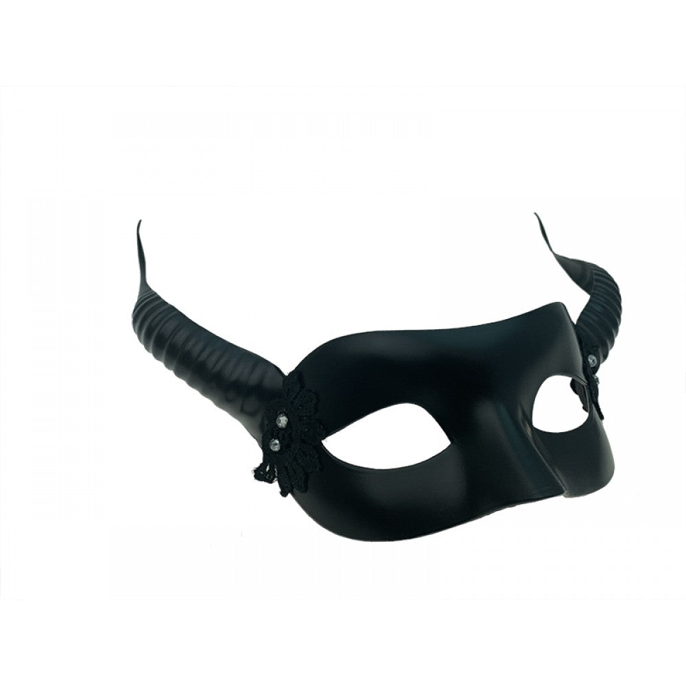 Black Horned Half Mask