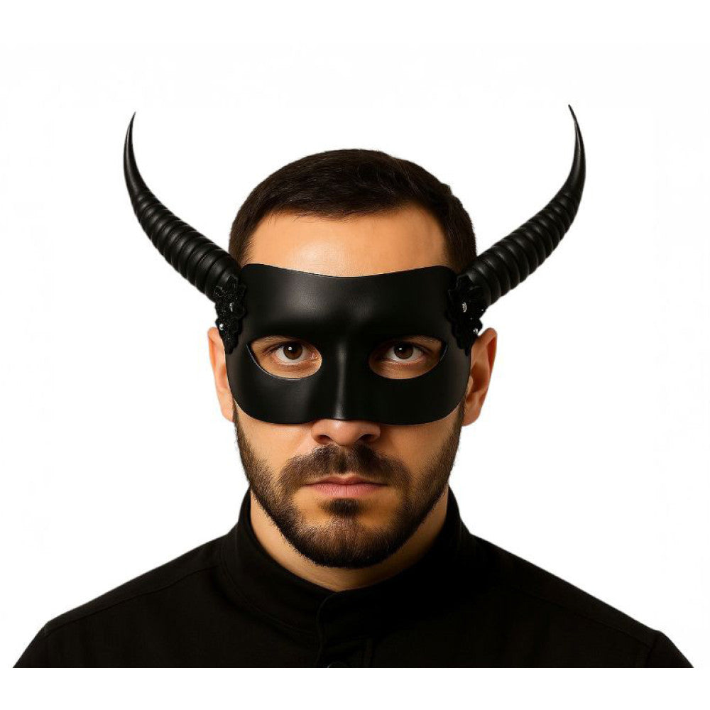 Black Horned Half Mask