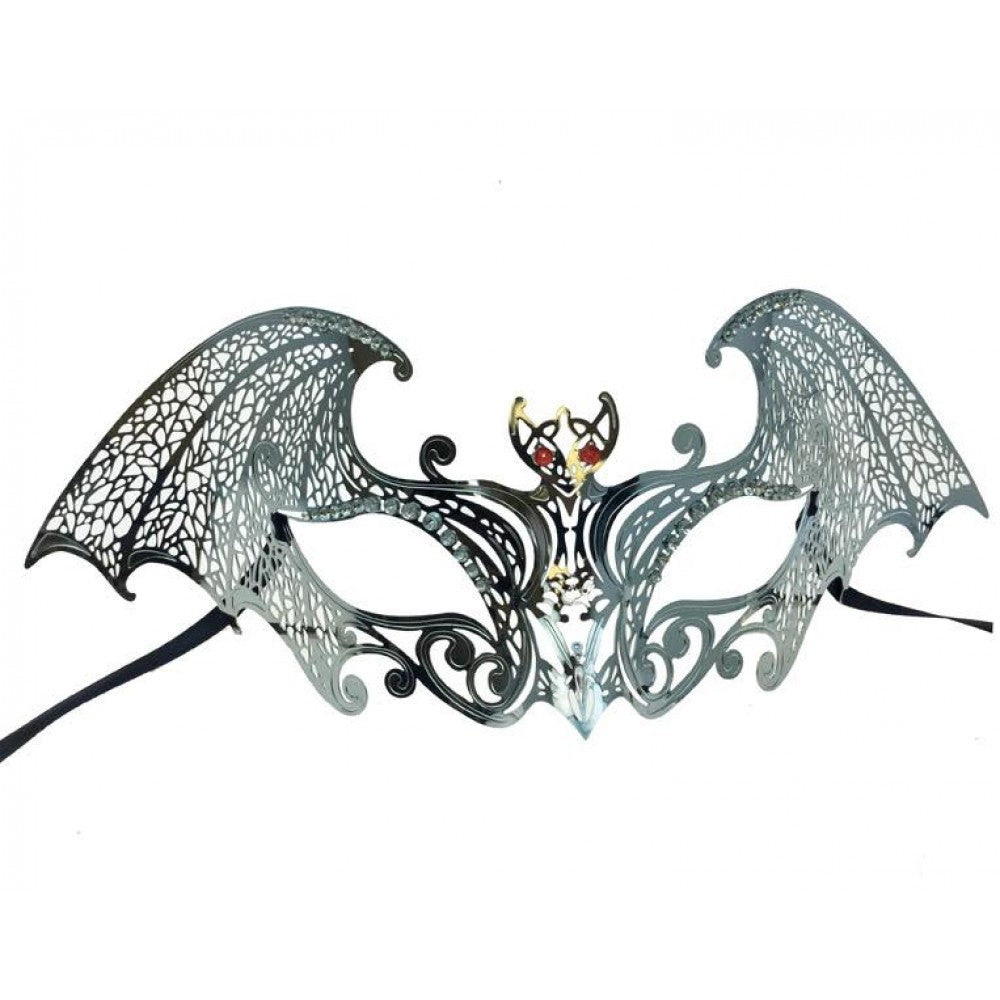 Silver Bat Wing Laser Cut Mask
