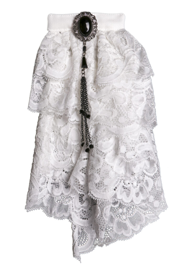 White Gothic Jabot Necktie