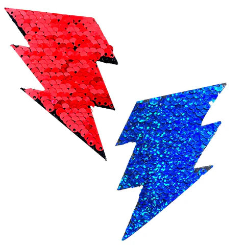 American Spirit Blue & Red Flip Sequin Storm Surge Bolt Pasties