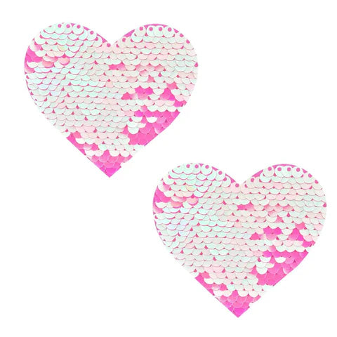 Aurora Pink Flip Sequin I Heart U Pasties