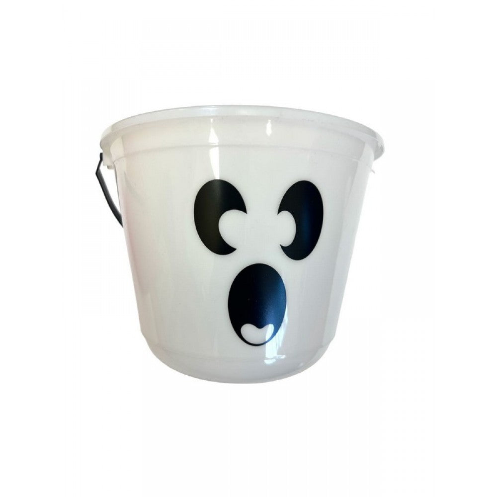 White Glow in the Dark Ghost Candy Bucket