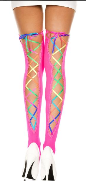 Laced Rainbow Thigh Highs