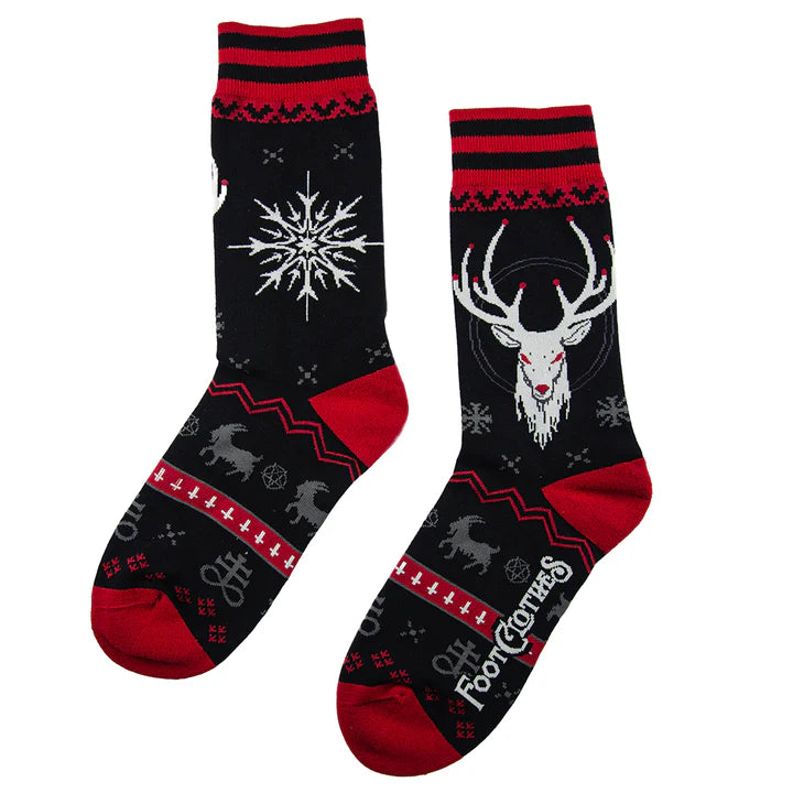 Beelzebuck Ugly Xmas Sweater Crew Socks