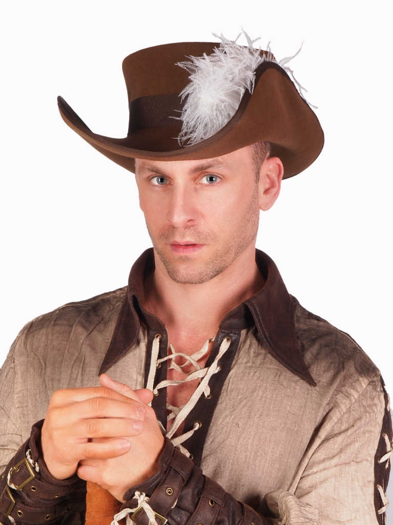 Brown Wool Felt Musketeer Hat