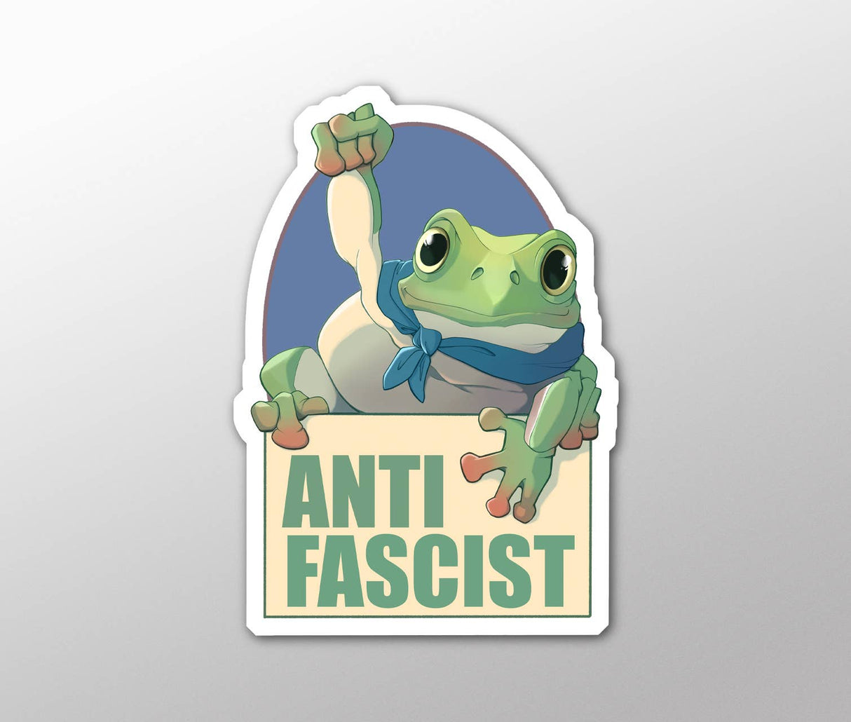 Anti Fascist Frog - Die Cut Sticker